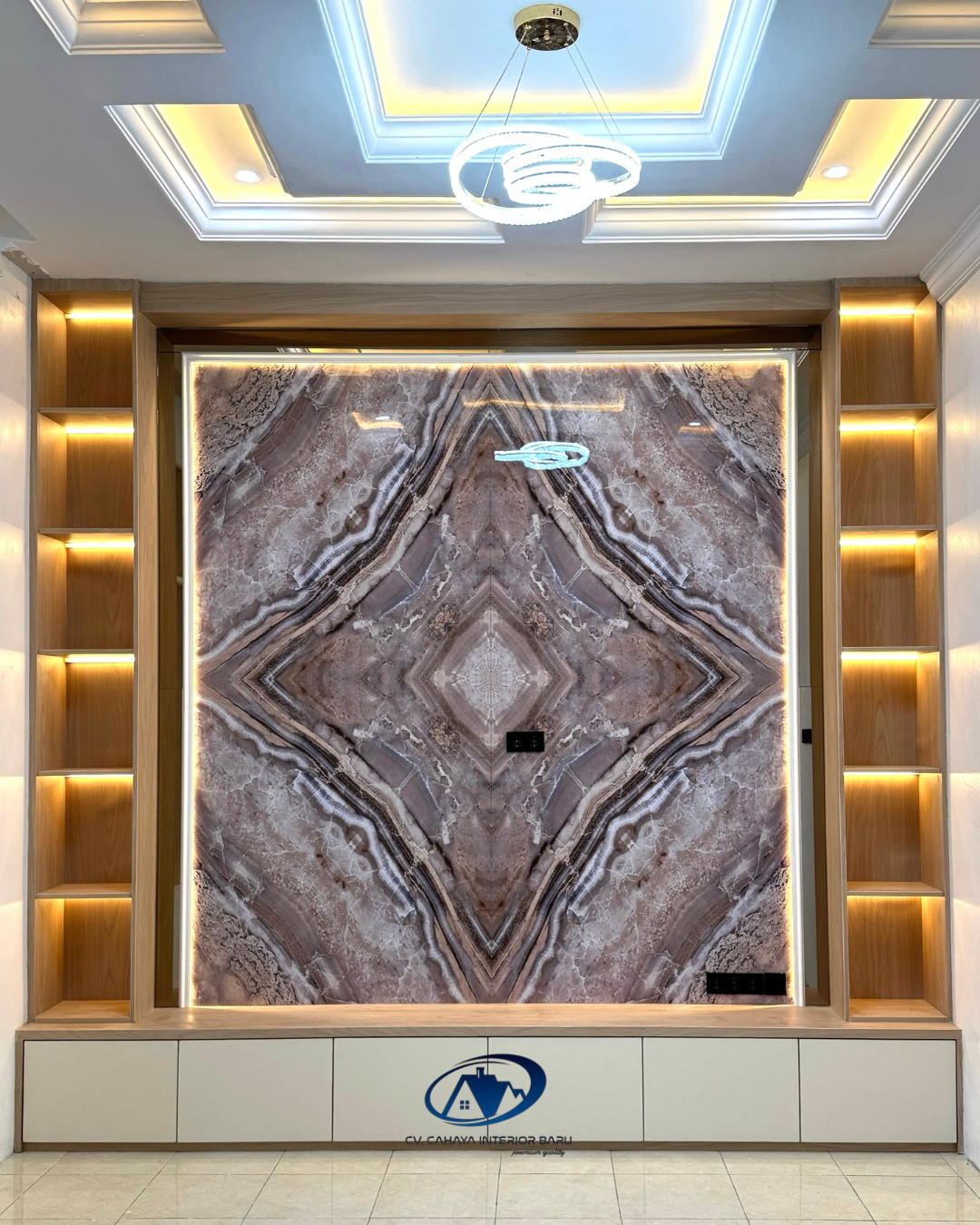 Backdrop TV Marmer Elegan